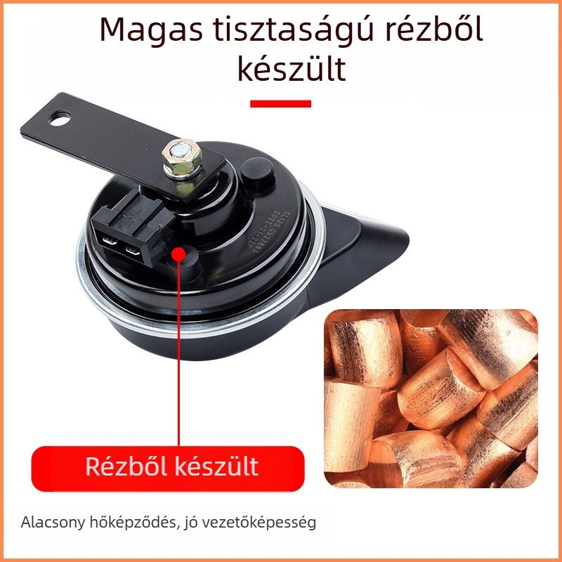 Shengjia autós csigakürt, 12V, 60W, 1Ω, 50dB, Volkswagen-kompatibilis