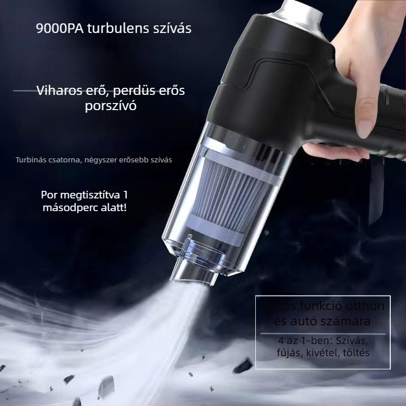 Kézi autó- és otthoni akkumulátoros porszívó, 300 W, 20000 Pa szívóerő, 3 m kábel