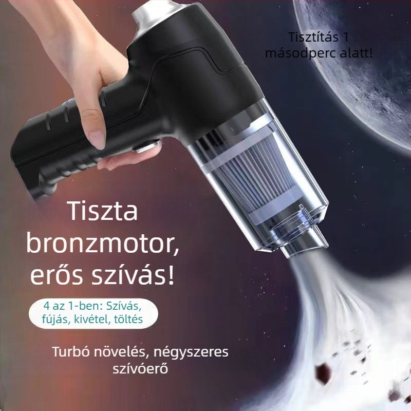 Kézi autó- és otthoni akkumulátoros porszívó, 300 W, 20000 Pa szívóerő, 3 m kábel