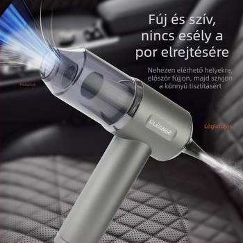 Akkumulátoros autós porszívó, hordozható, kézi, 60W, 11000 Pa, újratölthető