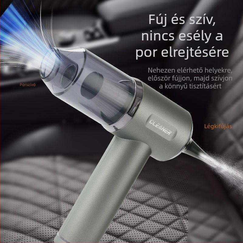 Akkumulátoros autós porszívó, hordozható, kézi, 60W, 11000 Pa, újratölthető