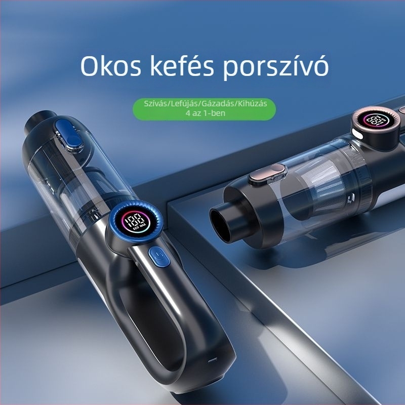 Hordozható vezeték nélküli autó-porszívó, 36V, 120W, 5500 Pa szívóerő, világítás, újratölthető