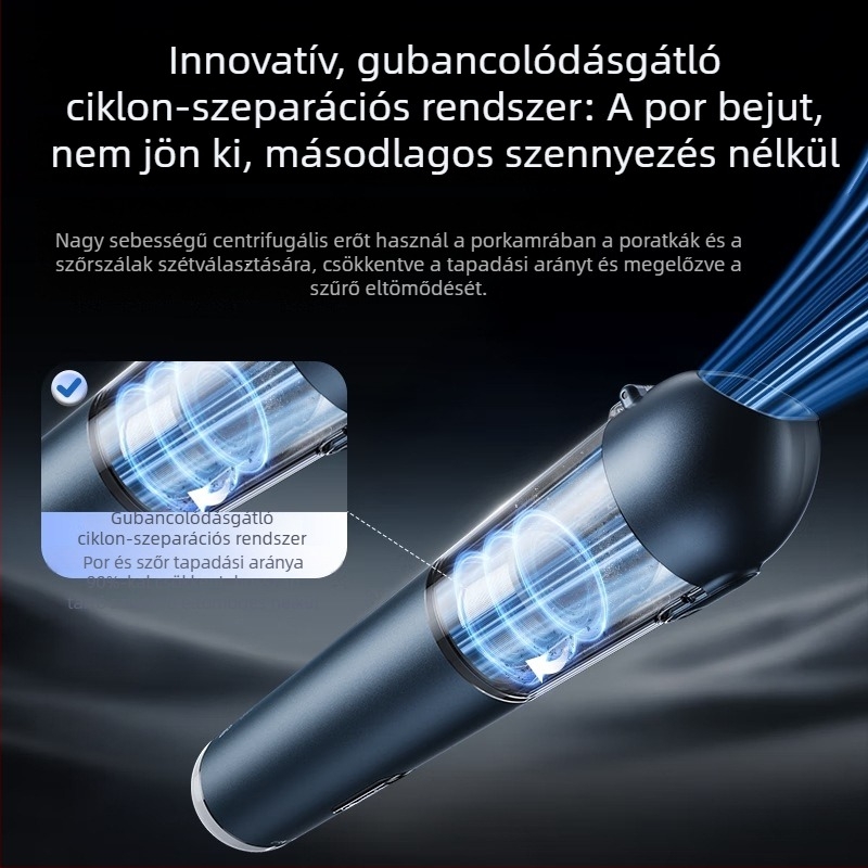 REMAX autó- és otthoni porszívó, minden egyben – erős szívóerő, brushless motor, újratölthető, többszörös funkciók (fújás, szívás, töltés)
