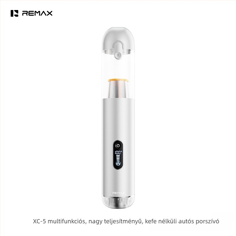 REMAX autó- és otthoni porszívó, minden egyben – erős szívóerő, brushless motor, újratölthető, többszörös funkciók (fújás, szívás, töltés)