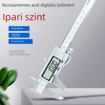 Ipari osztályú rozsdamentes acél digitális tolómérő, magas precizitás