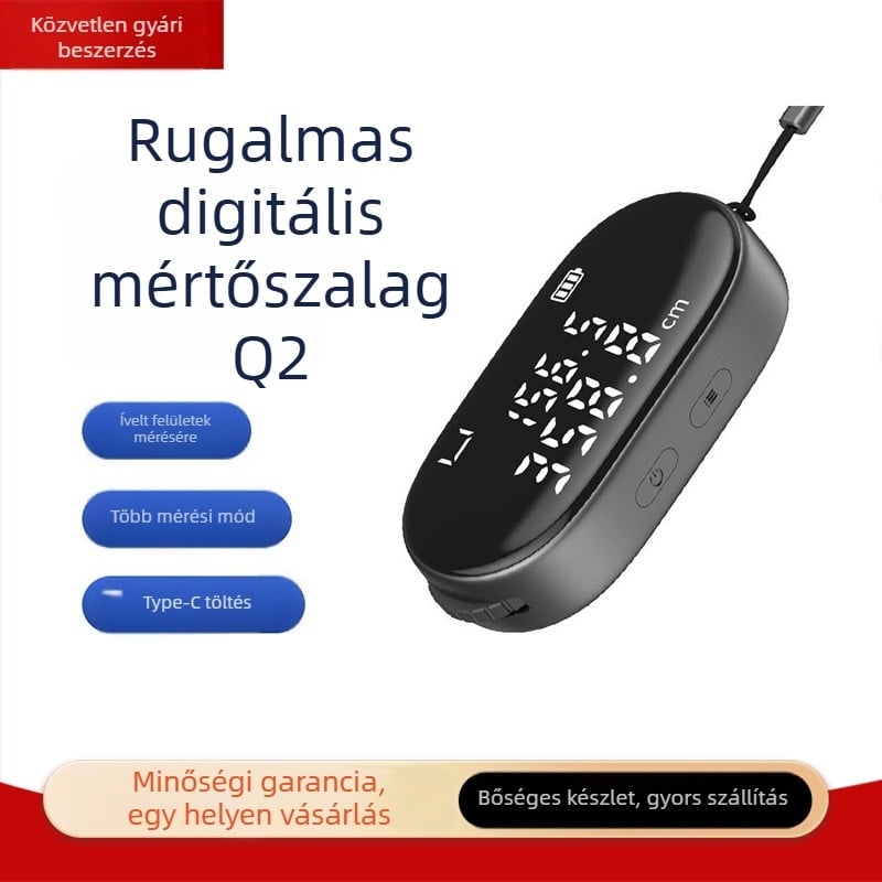 Duke Q2 rugalmas elektronikus vonalzó felületi mérésre, több üzemmóddal, Type-C töltés, nagy pontosságú, hordozható