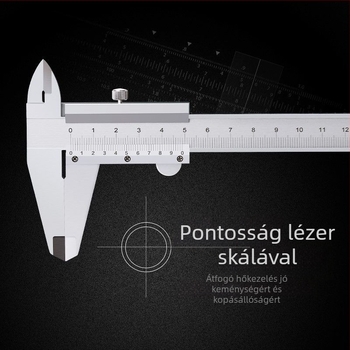 Unique digitális tolómérő mélységmérővel, belső hornyok mérésére, rozsdamentes acél, nagy precizitás