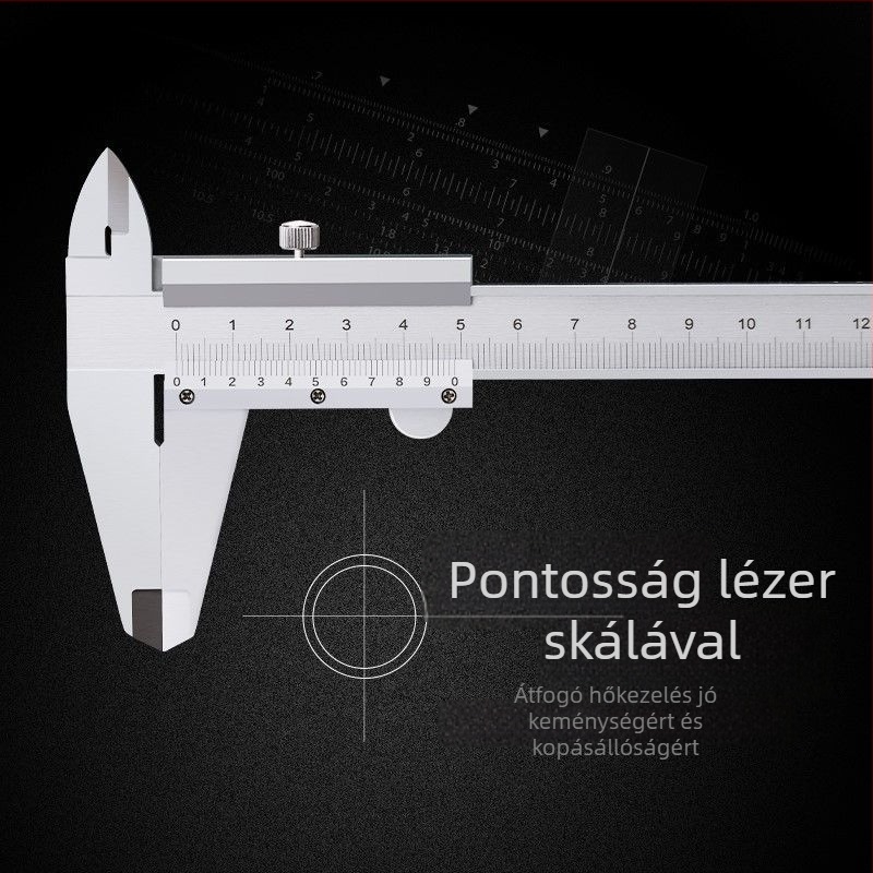 Unique digitális tolómérő mélységmérővel, belső hornyok mérésére, rozsdamentes acél, nagy precizitás