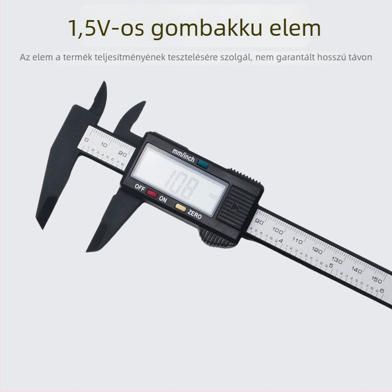 Digitális tolómérő – Modell 1, Felbontás 1, Belső és külső átmérő mérésére