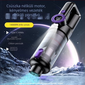 Vezeték nélküli kézi porszívó autóhoz – 16500 Pa szívóerő, 26 perc működési idő, 120 W, HEPA szűrő
