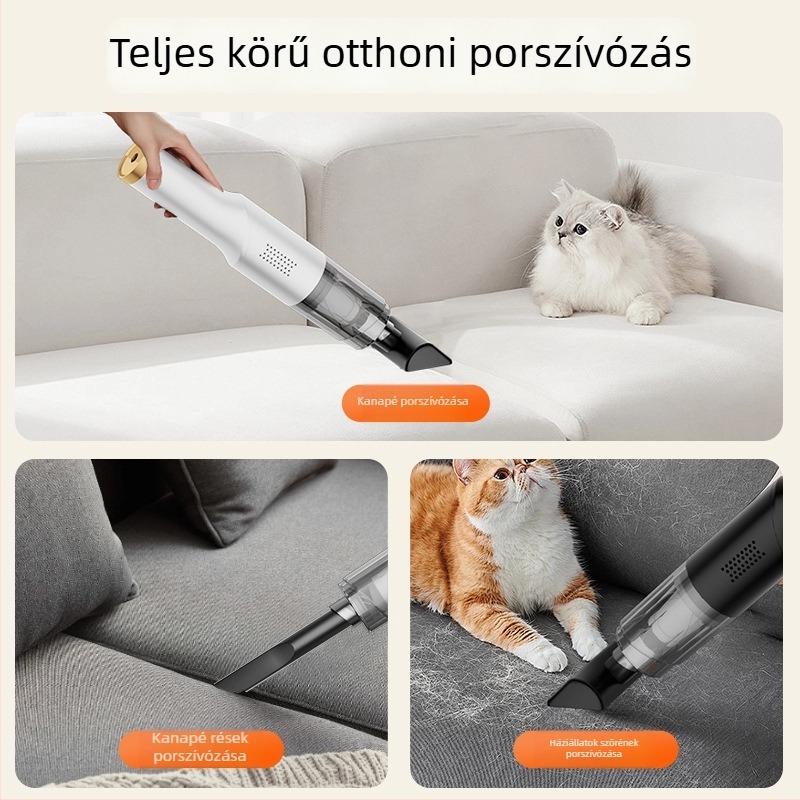 Autóba szerelhető forgó porszívó vezeték nélküli töltéssel, kézi, összecsukható, erős szívóerő