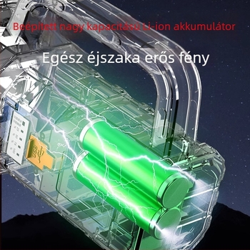Újratölthető LED zseblámpa kültéri használatra, hordozható, hosszú hatótávolság