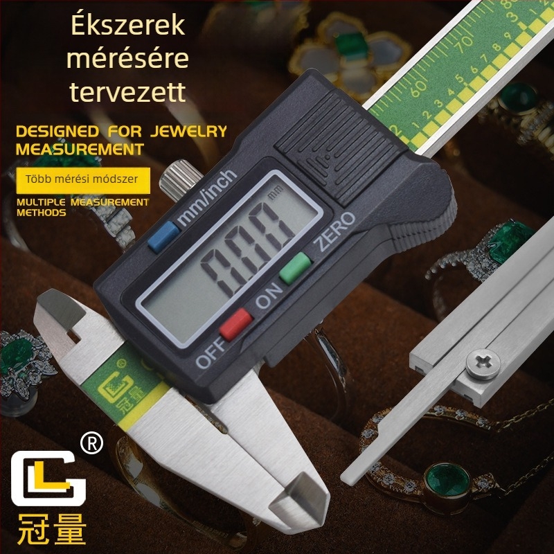 Crown Volume Digitális ékszer tolómérő LCD kijelzővel és vernier-skálával