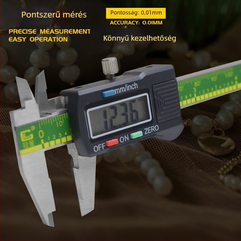 Crown Volume Digitális ékszer tolómérő LCD kijelzővel és vernier-skálával