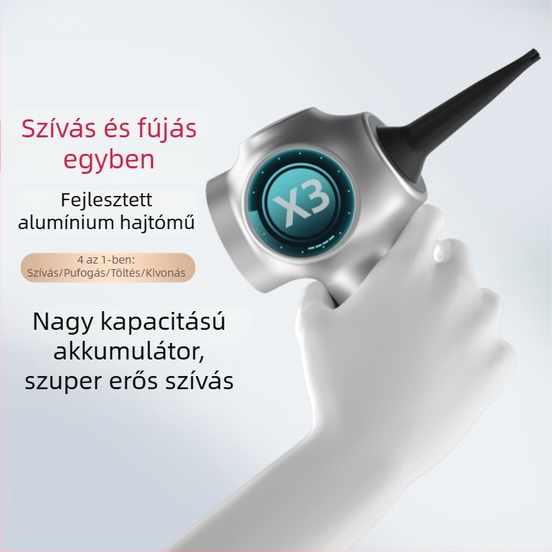 Vezeték nélküli hordozható autó porszívó — 7.4V, 100W, 5300Pa szívóerő, újratölthető