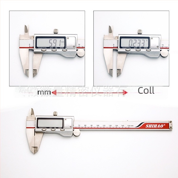 Digitális tolómérő HL068-150, 0,01 mm felbontás, 0–150 mm tartomány, mérési funkció