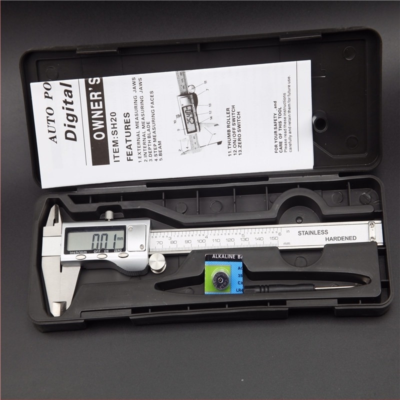 Digitális tolómérő HL068-150, 0,01 mm felbontás, 0–150 mm tartomány, mérési funkció