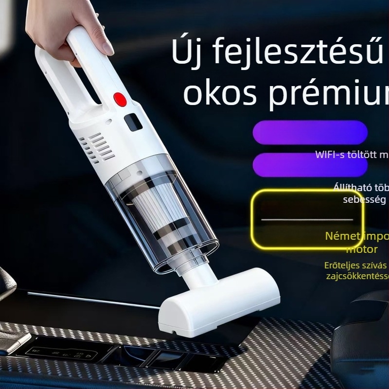 Kézi autós porszívó, vezeték nélküli, újratölthető, ≤36V, 20-80W, 6000 Pa