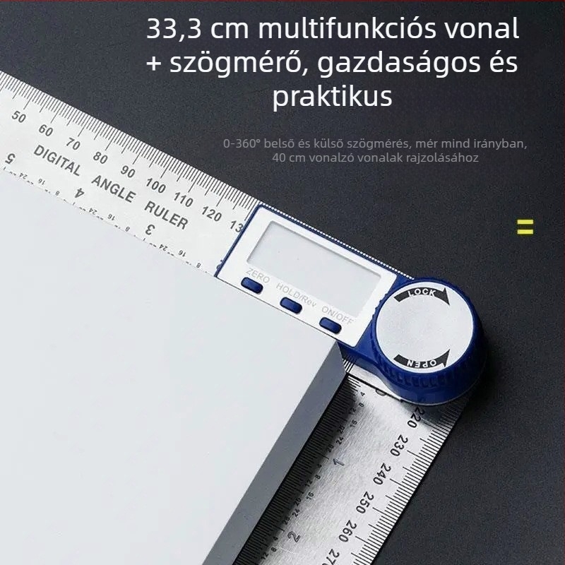 Elektronikus szögmérő digitális kijelzős, nagy pontosságú, univerzális és többfunkciós faipari eszköz
