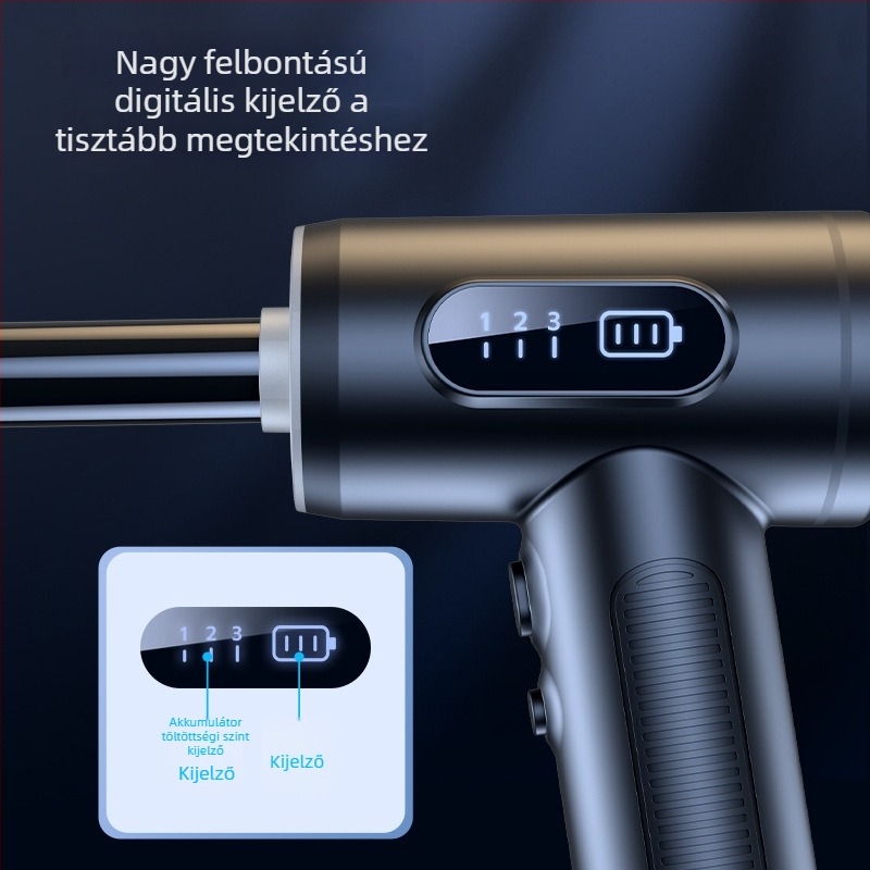 4 az 1-ben intelligens digitális kijelzős kézi vezeték nélküli porszívó otthoni és autós használatra – fújó és szívó funkcióval