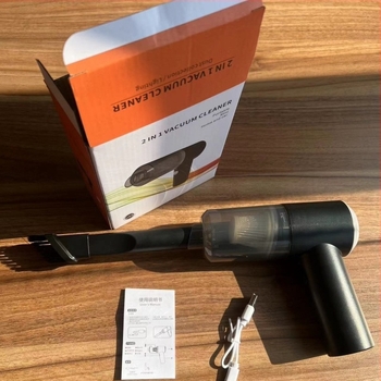 Kézi autó porszívó, USB-töltés, beépített akkumulátor ≤500mAh, 13–120W, beszívás <10kPa, porgyűjtő tartály