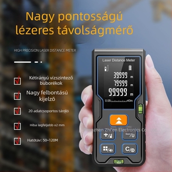 Lézeres távolságmérő, kézi infravörös mérőeszköz, beltéri méréshez kiváló pontosságú elektronikus vonalzó