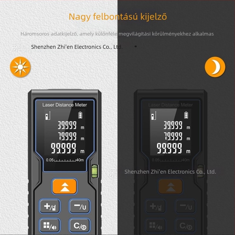 Lézeres távolságmérő, kézi infravörös mérőeszköz, beltéri méréshez kiváló pontosságú elektronikus vonalzó