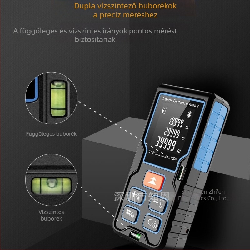 Lézeres távolságmérő, kézi infravörös mérőeszköz, beltéri méréshez kiváló pontosságú elektronikus vonalzó