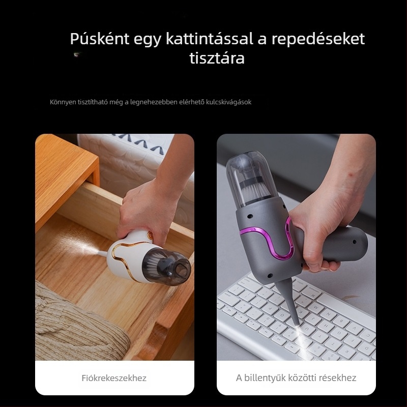 Autó porszívó vezeték nélküli töltéssel – 3 az 1-ben, erős szívás, autó és otthon használatra, 25W, 4000Pa, ≤36V