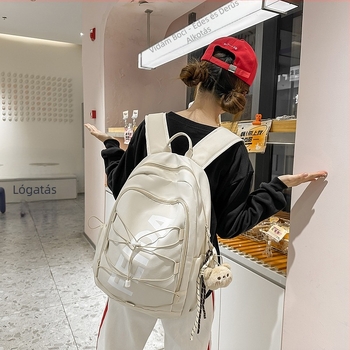 Uniszex nylon utazótáska hátizsák, kapacitás 36–55L, lélegző vállpántok, 11 hüvelykes laptop-kompatibilis, betűs mintázat