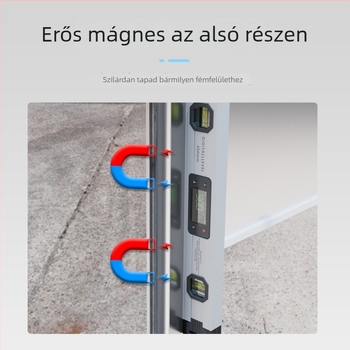 Két-tengelyes elektronikus digitális vízmérték – alumíniumötvözet, szögmérő, hangjelzés lejtéshez