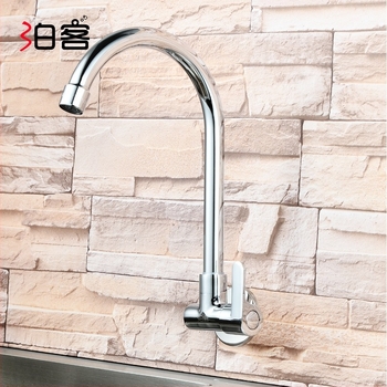 Konyhai sarokcsap falba épített, rézből, hideg víz, kerámia szeleppel, 19 mm ülőfelület