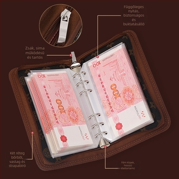 Notesz Sunny Yile Cultural Supplies, kreatív loose-leaf kivitel, műbőr borítás, PP papír, 50–100 oldal