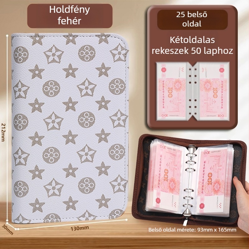 Notesz Sunny Yile Cultural Supplies, kreatív loose-leaf kivitel, műbőr borítás, PP papír, 50–100 oldal