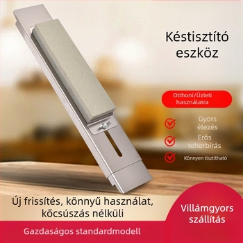Mosogatótálcába szerelhető késelező tartó, rozsdamentes acélból, állítható, háztartási használatra
