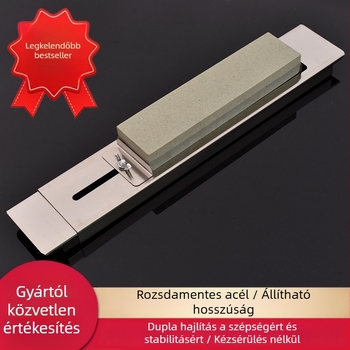 Mosogatótálcába szerelhető késelező tartó, rozsdamentes acélból, állítható, háztartási használatra