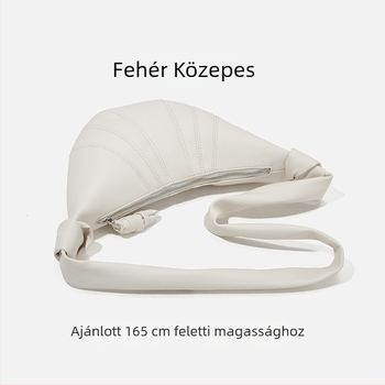 Valódi bőrből készült dumpling táska cipzárral, egy vállon átvetett crossbody, belső cipzáras zseb és ID zseb