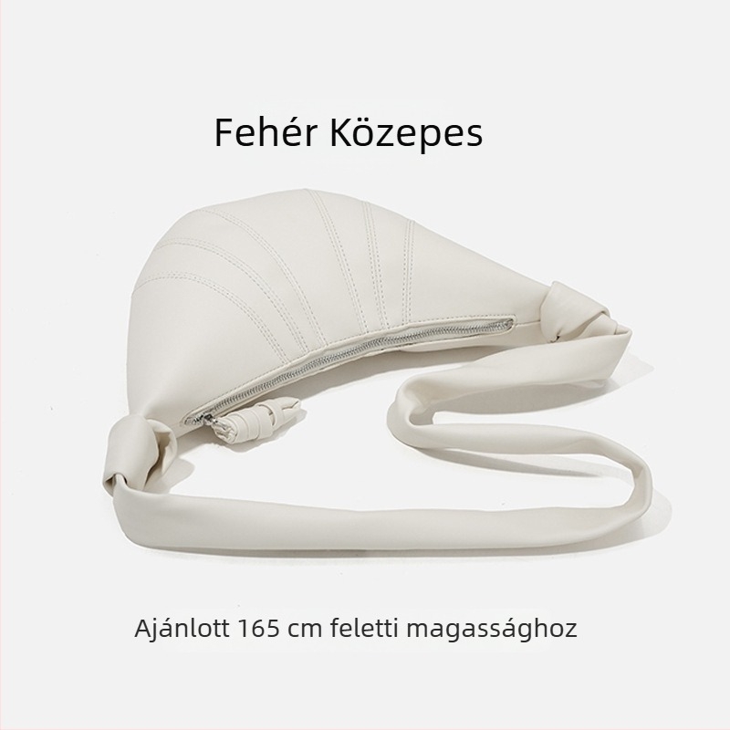 Valódi bőrből készült dumpling táska cipzárral, egy vállon átvetett crossbody, belső cipzáras zseb és ID zseb