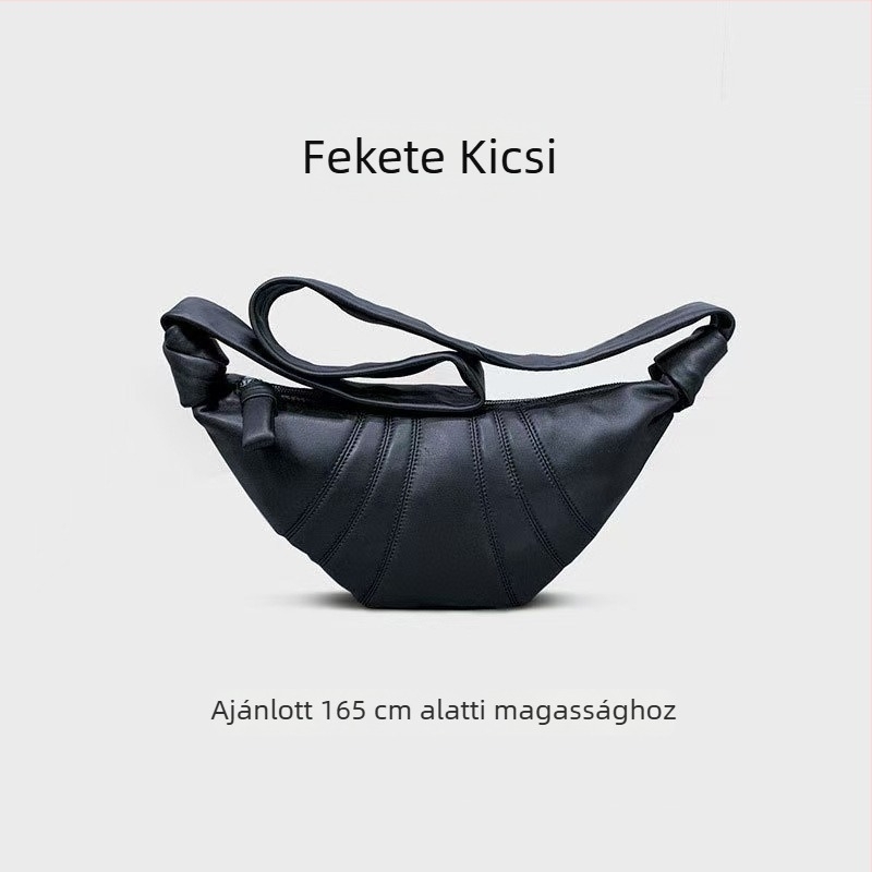 Valódi bőrből készült dumpling táska cipzárral, egy vállon átvetett crossbody, belső cipzáras zseb és ID zseb