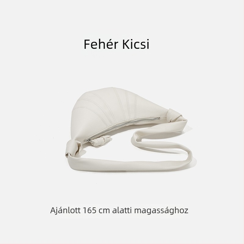 Valódi bőrből készült dumpling táska cipzárral, egy vállon átvetett crossbody, belső cipzáras zseb és ID zseb