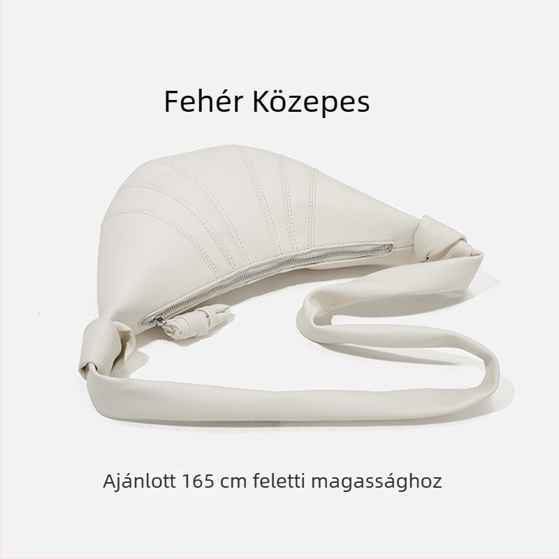 Valódi bőrből készült dumpling táska cipzárral, egy vállon átvetett crossbody, belső cipzáras zseb és ID zseb