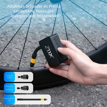 Mini elektromos hordozható nagy nyomású kerékpárpumpa országúti és MTB-hez Presta szeleppel