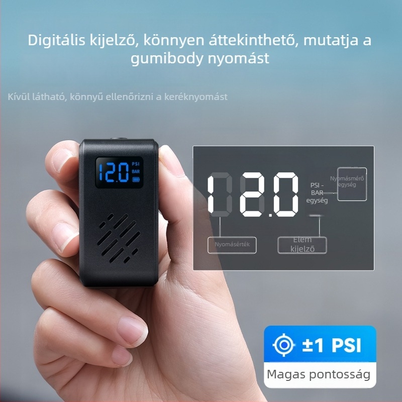 Mini elektromos hordozható nagy nyomású kerékpárpumpa országúti és MTB-hez Presta szeleppel
