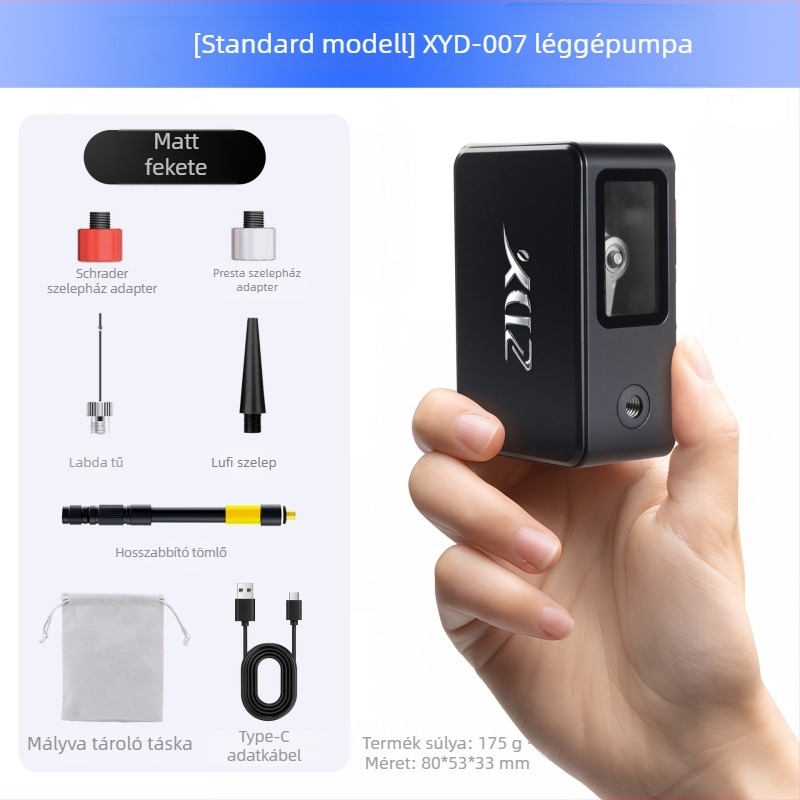 Mini elektromos hordozható nagy nyomású kerékpárpumpa országúti és MTB-hez Presta szeleppel