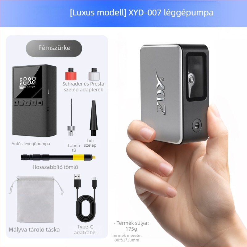 Mini elektromos hordozható nagy nyomású kerékpárpumpa országúti és MTB-hez Presta szeleppel