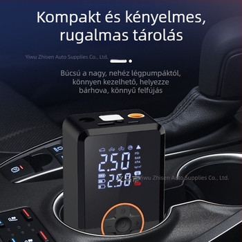 Okos autógumi töltő digitális kijelzővel – 12V, 35 L/min, <80W, folyamatos működés >20 perc