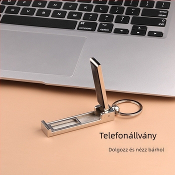 Telefon tartó kulcstartó – cinkötvözet, modern minimalista stílus, hordozható és tartós, asztal melletti kiegészítő