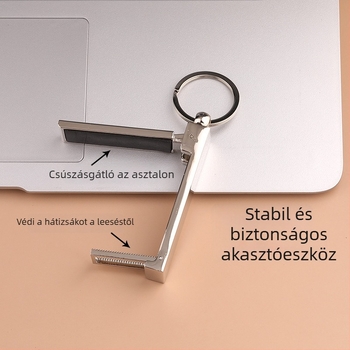 Telefon tartó kulcstartó – cinkötvözet, modern minimalista stílus, hordozható és tartós, asztal melletti kiegészítő