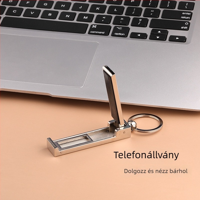 Telefon tartó kulcstartó – cinkötvözet, modern minimalista stílus, hordozható és tartós, asztal melletti kiegészítő