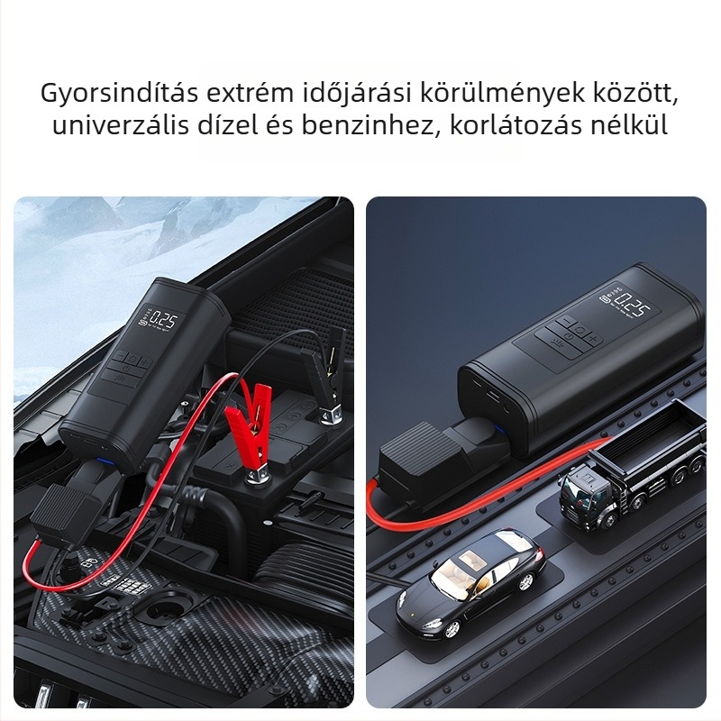 Chongteng autógumi tömítő és vészindító egység beépített Li-ion akkumulátorral, 12V, 120W, 40 L/min